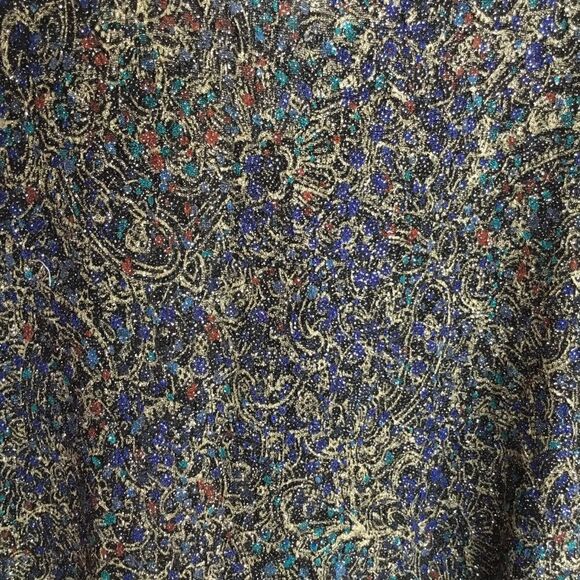 Alex evenings metallic glitter jacket, blue tone one piece petite - Picture 4 of 8